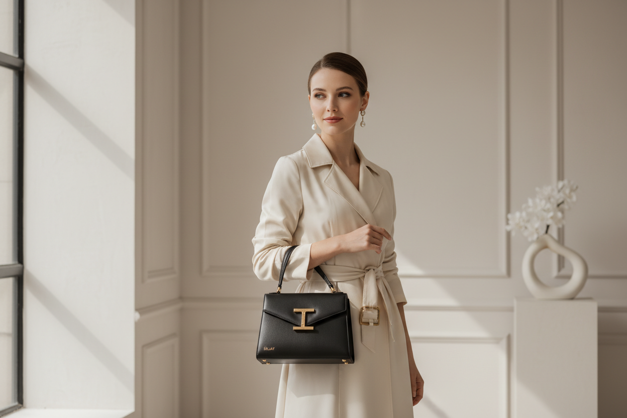 Elegant Woman with Luxury Handbag