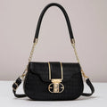 AURA LOYALE Premium Black Crocodile Pattern Shoulder & Crossbody Bag for Women