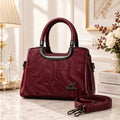 AURA LOYALE Premium Maroon Marble Pattern Handbag with Shoulder Strap for Women